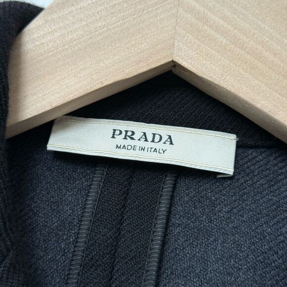 Prada Black Wool Jacket with Fur Trim – Size 40 – Made in Italy - Picture 5 of 11